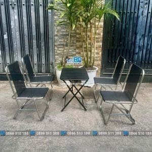 kích thước ghế xếp cafe inox lưng thấp