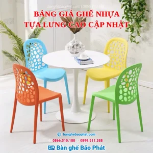 Bảng giá ghế nhựa tựa lưng cao cập nhật [timect]