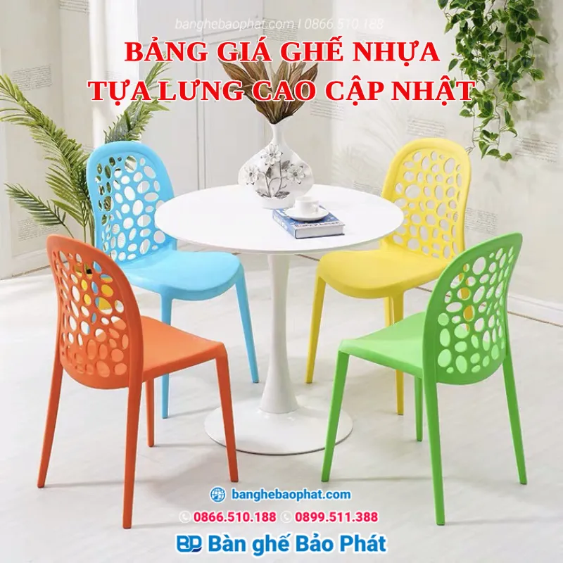 Bảng giá ghế nhựa tựa lưng cao cập nhật [timect]