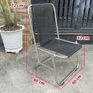 kích thước ghế xếp cafe inox lưng thấp