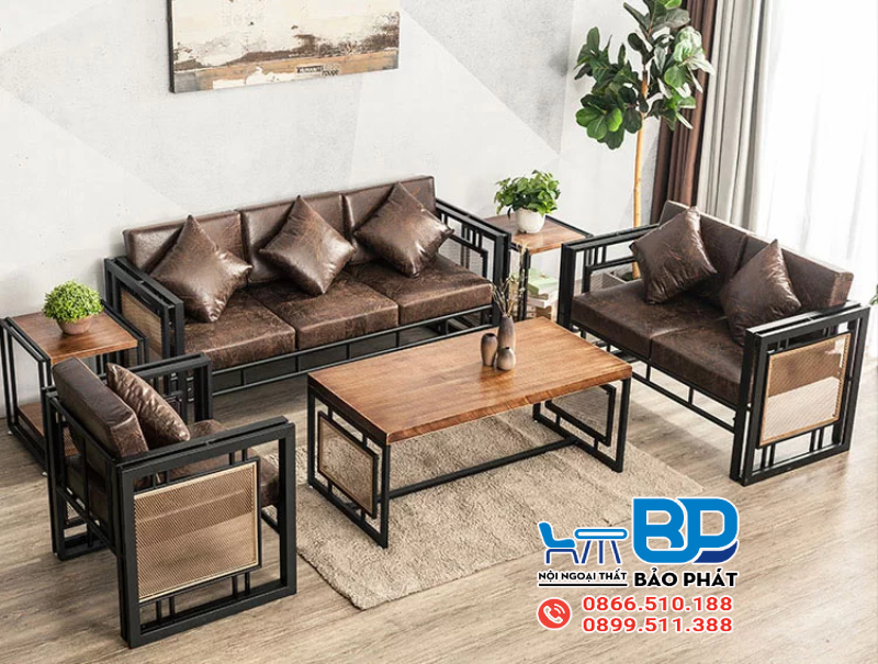 Mẫu bàn ghế sắt hộp đẹp cho không gian phòng khách
