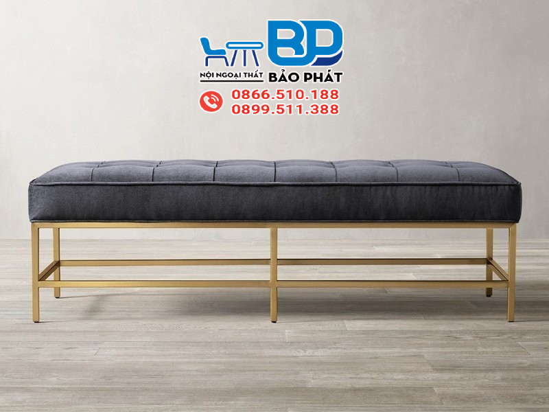 Mẫu ghế băng dài khung sắt bọc đệm cho quán cafe