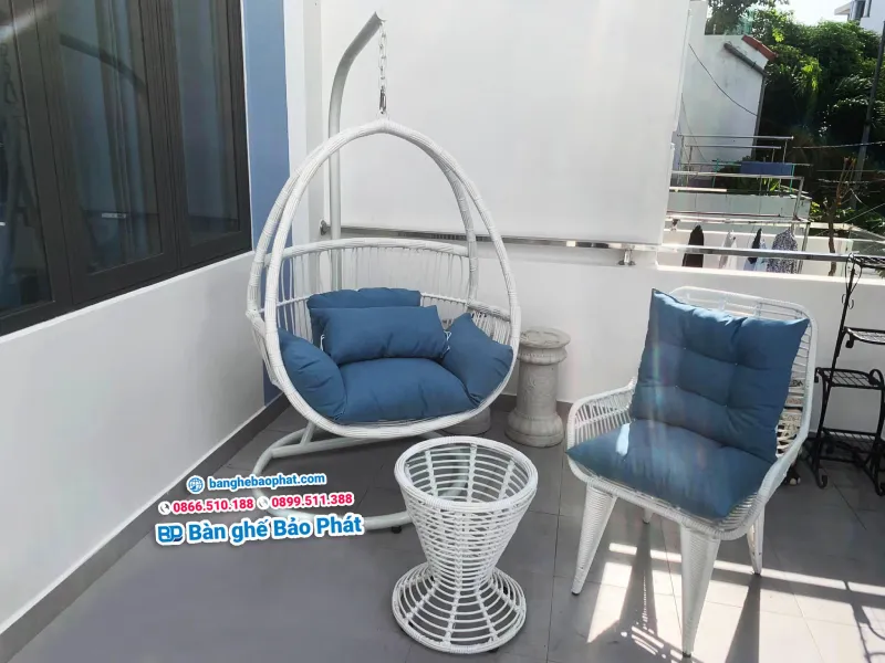 Xích đu ban công nhựa giả mây