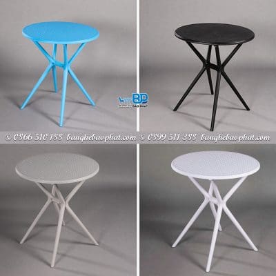 Bàn cafe nhựa đúc 3025 mặt tròn 65cm