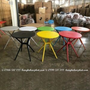 Bàn cafe nhựa đúc 3025 mặt tròn 65cm