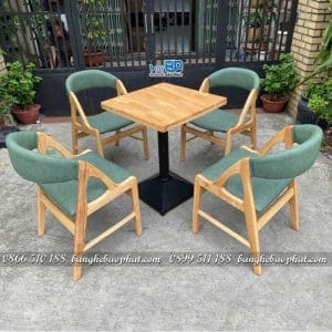 Bộ bàn ghế bardon khung gỗ bọc nệm 8 Bàn ghế bardon khung gỗ bọc nệm