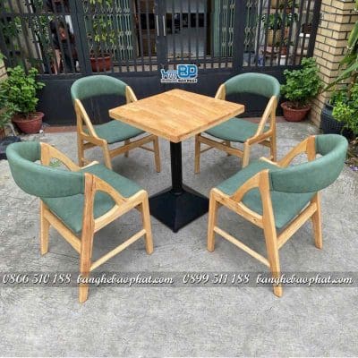 Bàn ghế bardon khung gỗ bọc nệm