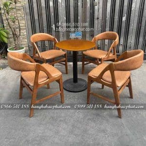 Bàn ghế bardon khung gỗ bọc nệm