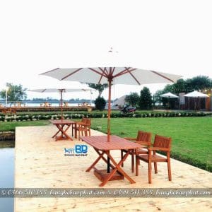 Bộ bàn ghế gỗ Bạch Đàn ngoài trời đẹp 10 Bàn Ghế Gỗ Ngoài Trời đẹp