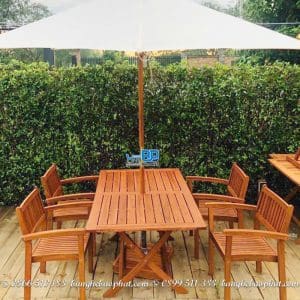 Bộ bàn ghế gỗ Bạch Đàn ngoài trời đẹp 11 Bàn ghế gỗ ngoài trời đẹp