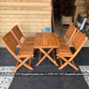 Bàn ghế gỗ xếp dọc mini BGGXBP003