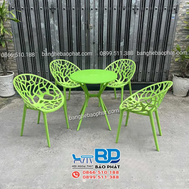 Bàn ghế nhựa 3018 đơn giản nhưng ấn tượng