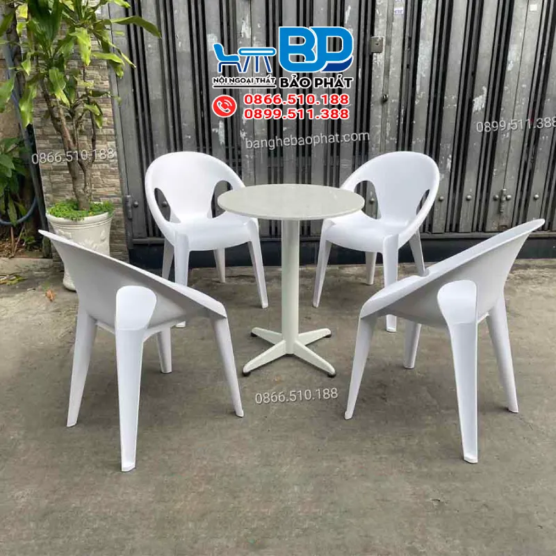 Bàn ghế nhựa 3019 bền bỉ, thiết kế tinh gọn