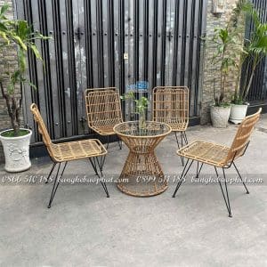 Bàn ghế nhựa giả mây BGNGMBP068