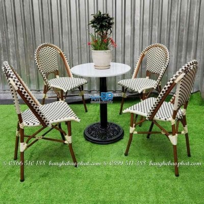 Bàn ghế nhựa giả mây BGNGMBP069