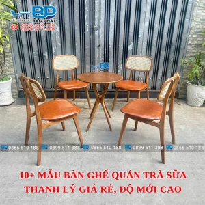 10+ mẫu bàn ghế quán trà sữa thanh lý giá rẻ, độ mới cao