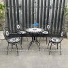 Bộ bàn ghế sân vườn khung sắt mặt đá mosaic màu trắng đen 12 Bộ Bàn Ghế Sân Vườn Khung Sắt Mặt đá Mosaic Màu Trắng đen
