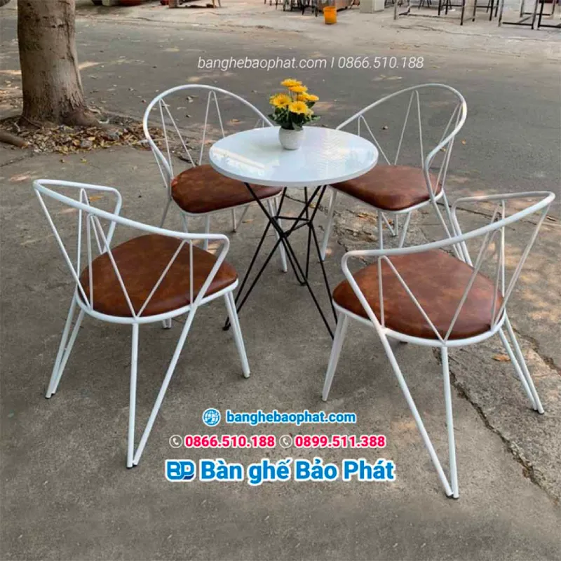 Bàn ghế sắt cafe chữ Z BGSBP016
