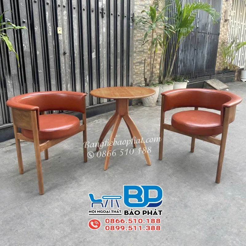 Bàn ghế trang trí quán cafe Karimoku gỗ Ash