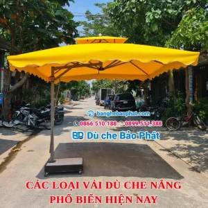 Các loại vải dù che nắng phổ biến hiện nay