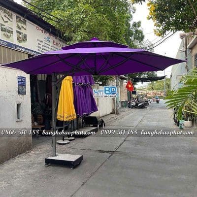 Địa chỉ bán dù che nắng sân vườn lệch tâm tròn 3,8m.