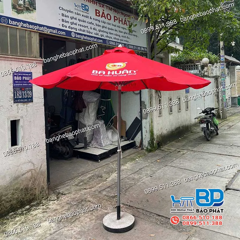 Dù quảng cáo chính tâm 2m6 in logo