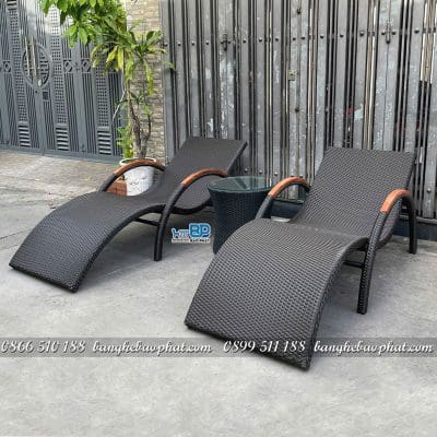 Ghế hồ bơi giả mây khung nhôm GHBBP029