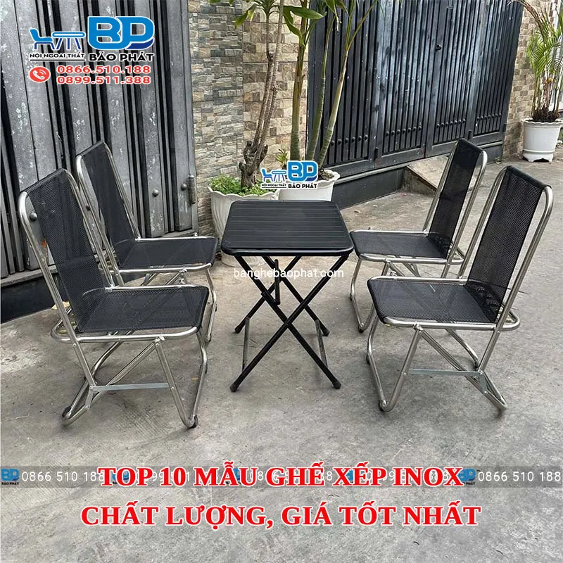 Top 10 mẫu ghế xếp inox chất lượng, giá tốt nhất [timect]