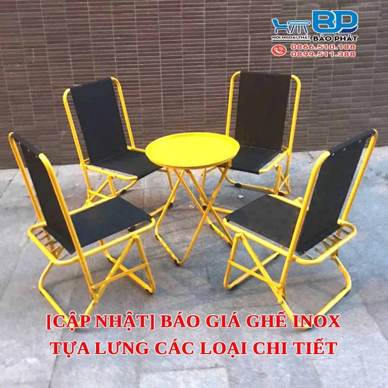 [Cập nhật] Báo giá ghế inox tựa lưng các loại chi tiết [timect]