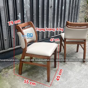 Ghế Ashley Khung Gỗ Bọc Nệm 11 Kích thước ghế Ashley khung gỗ bọc nệm