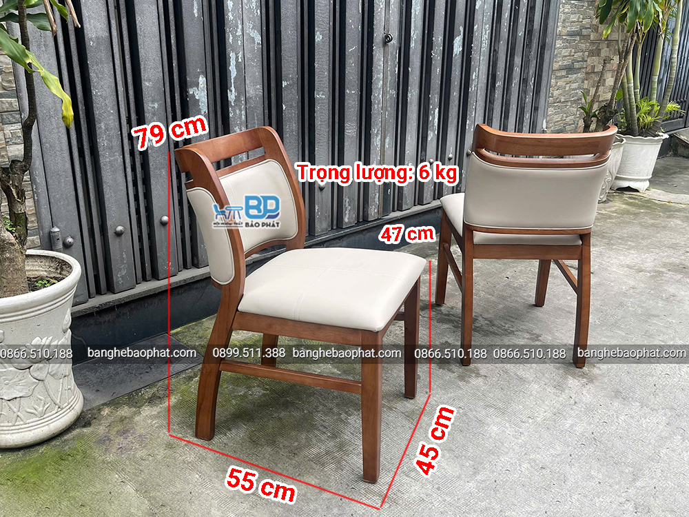 Ghế Ashley Khung Gỗ Bọc Nệm 5 Kích thước ghế Ashley khung gỗ bọc nệm