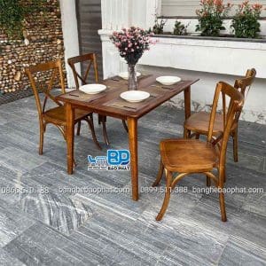 Bộ bàn ghế ăn gỗ ghế Bistro bàn Ashley màu nâu 10 Bộ bàn ghế ăn ghế bistro bàn Ashley màu nâu