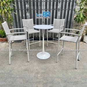 Bàn Ghế Bar Nhựa Giả Mây GBNGMBP010 9 Bàn ghế bar nhựa giả mây BGBNGMBP010