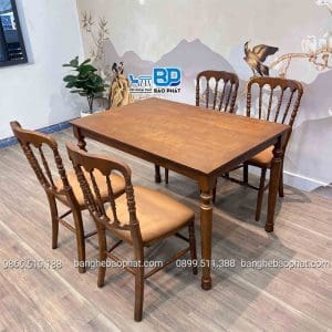 Bàn ghế nhà hàng gỗ nệm Napoleon
