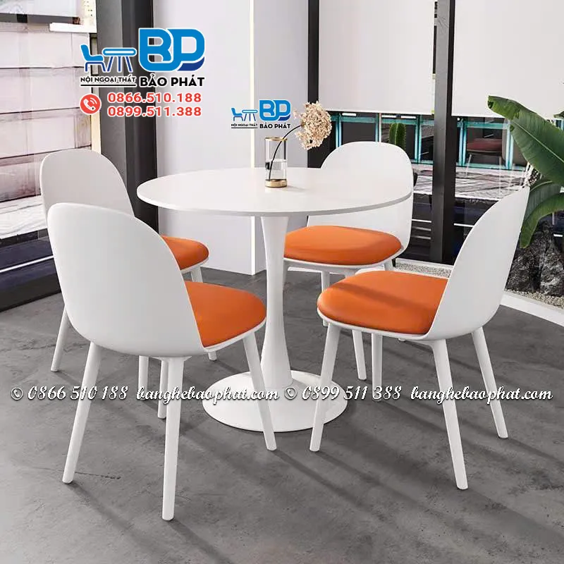 Bàn ghế nhựa cafe cao cấp 3000A mặt ngồi nệm