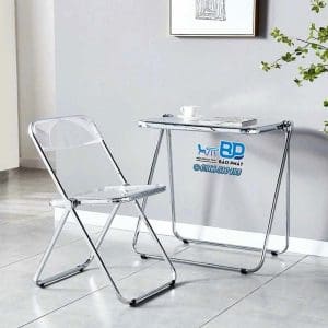 Bàn ghế nhựa trong suốt xếp gọn