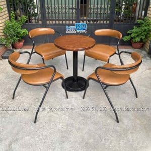 Bàn ghế sắt nệm BGSNBP054