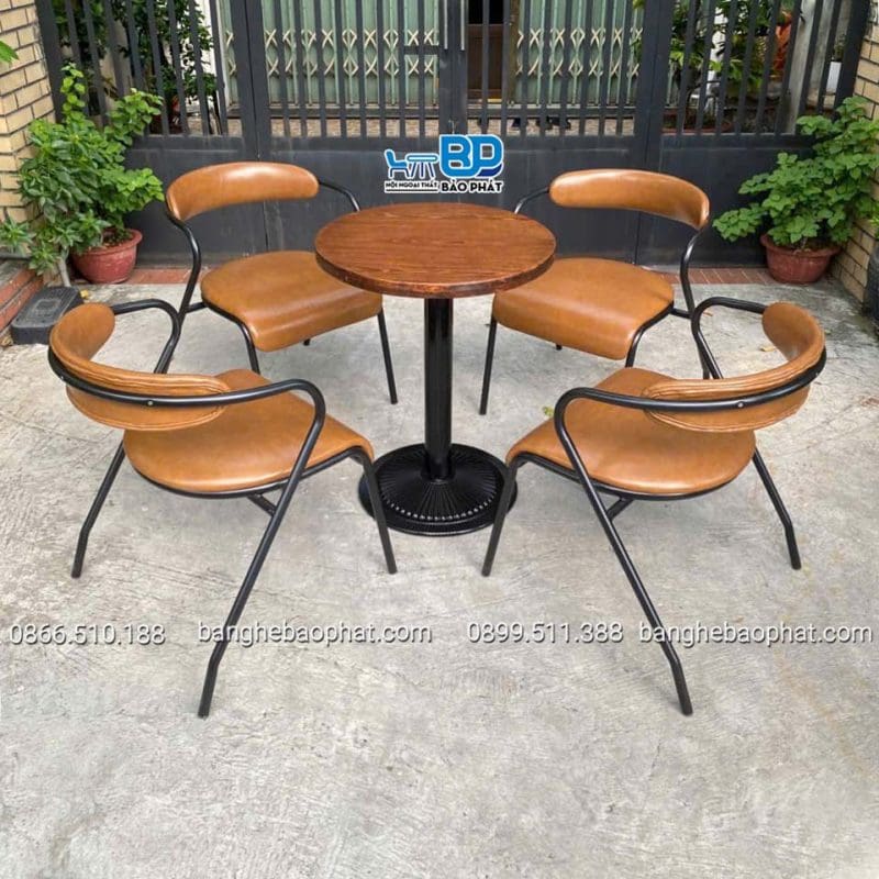 Bộ bàn ghế sắt nệm BGSNBP054 7 Bộ bàn ghế sắt nệm BGSNBP054 phù hợp nhiều không gian