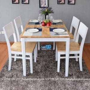 Bộ bàn ghế ăn bằng gỗ ghế cherry