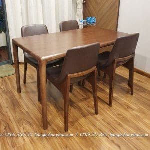 Bộ bàn ghế gỗ nệm Ventura 4 ghế 1 bàn