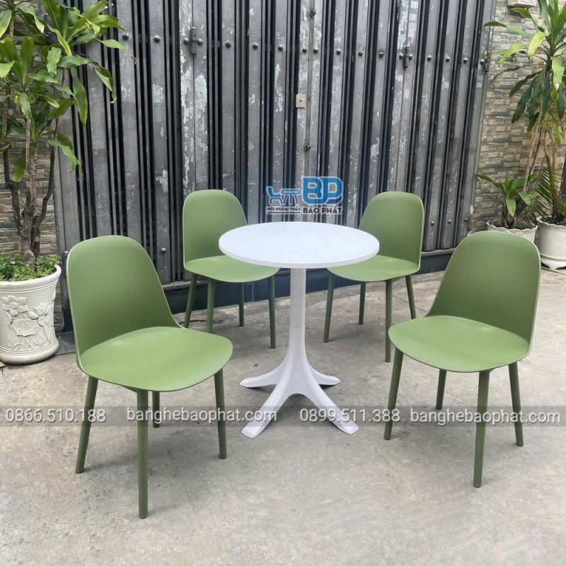 Bộ bàn ghế nhựa 3000 màu xanh rêu
