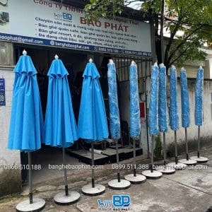 Dù che nắng đúng tâm tròn đường kính 3m màu xanh biển 10 Dù Che Nắng đúng Tâm Tròn đường Kính 3m giá rẻ xưởng dù che Bảo Phát