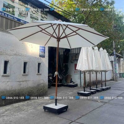 Dù gỗ chính tâm đế vuông có bánh xe theo yêu cầu