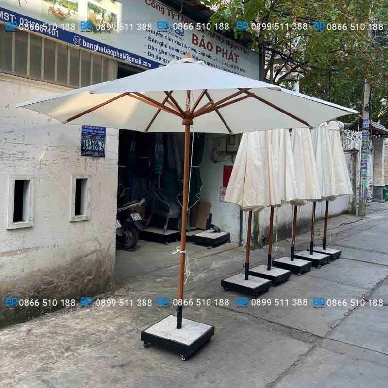 Dù Gỗ Chính Tâm Đế Vuông Có Bánh Xe Theo Yêu Cầu 13 Dù gỗ chính tâm đế vuông có bánh xe theo yêu cầu