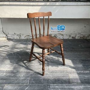 Bộ bàn ghế cafe gỗ ghế 5 nan bàn chân tiện 12 ghế cafe gỗ ghế 5 nan gỗ cao su