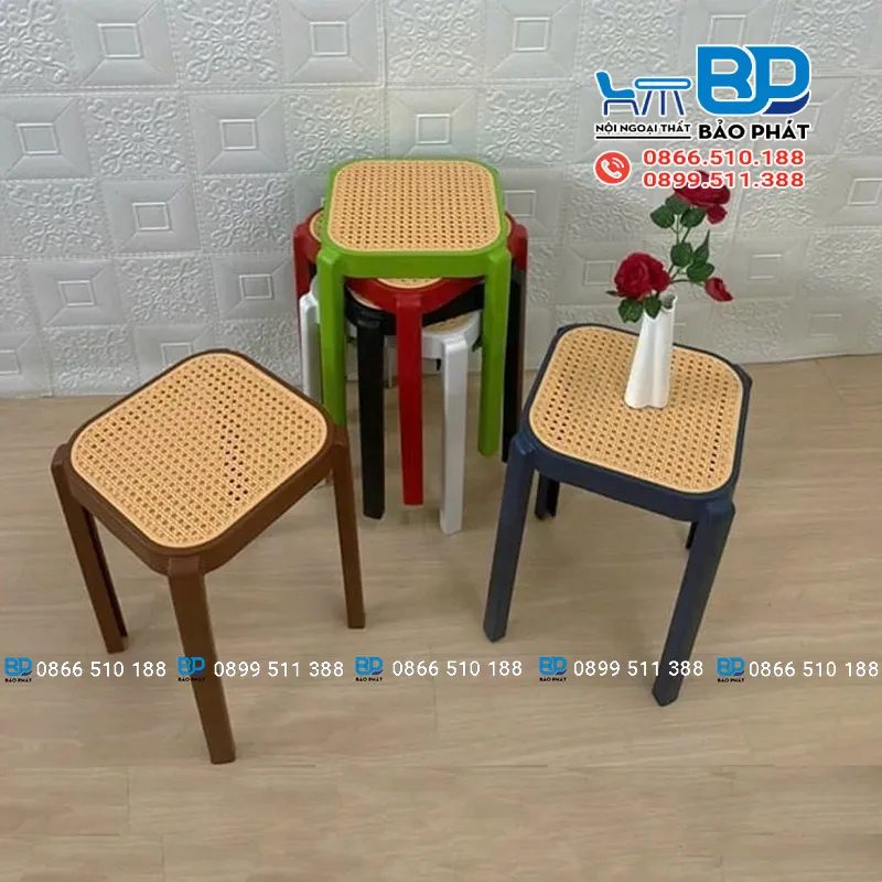 Ghế đôn nhựa giả mây