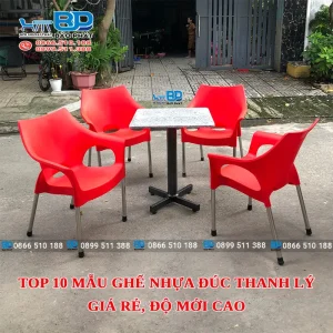 Top 10 mẫu ghế nhựa đúc thanh lý giá rẻ, độ mới cao