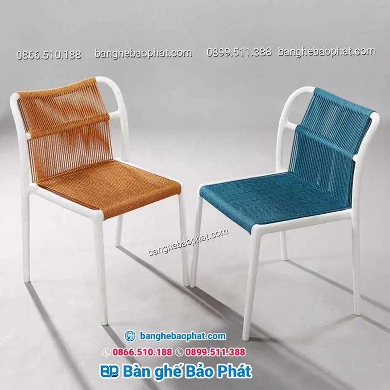 Ghế nhựa tựa lưng thanh lý đan dây dù 3038