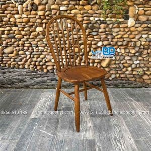 Bàn ghế ăn gỗ ghế Windsor bàn Ashley sơn nâu 11 Ghế Windsor gỗ cao su