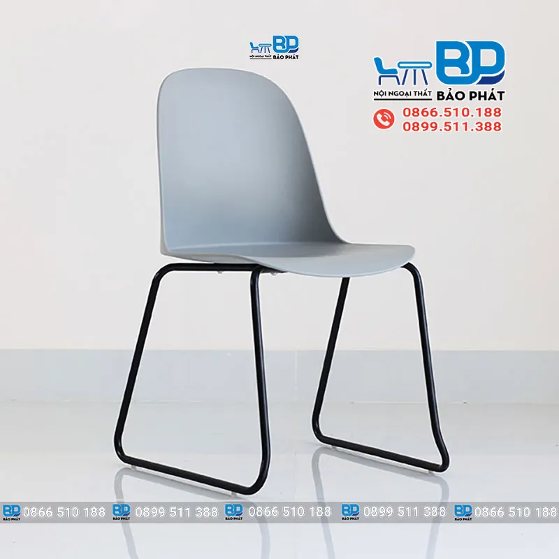 Mẫu ghế nhựa cao 50cm giá rẻ kết hợp chân sắt